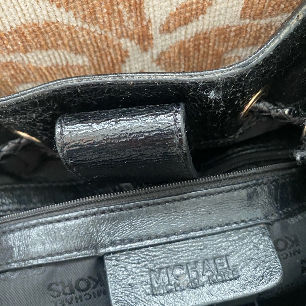 Michael Kors Black Drawstring Braided-Handle Hobo Bag - Picture 11 of 16